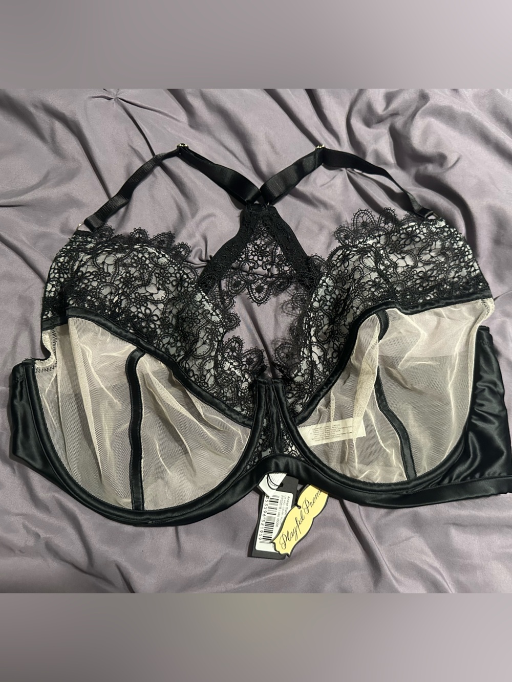 Playful promises- 44I-Anaise Black Racer Back Balcony Bra